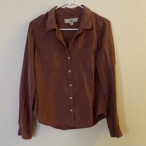 100% Lyocell Thread & Supply Button Down in Mocha Terracotta